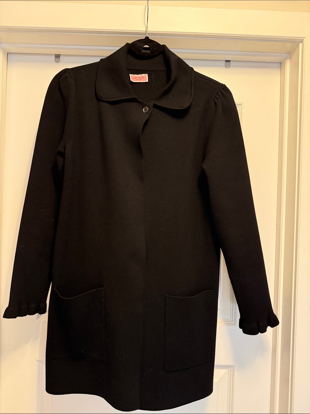 Kate Spade Black Women's Coat with Pocket Detail